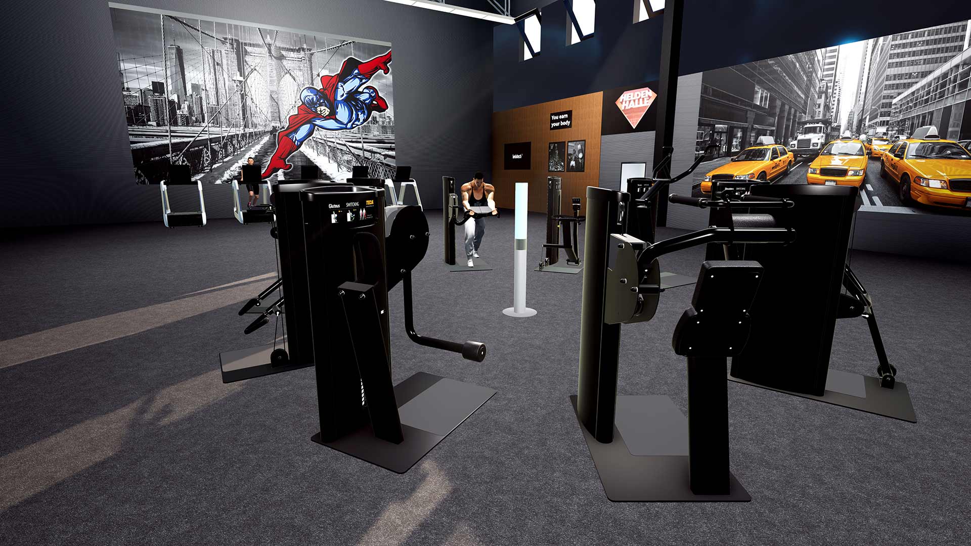 3D fitness visuals for gym interior